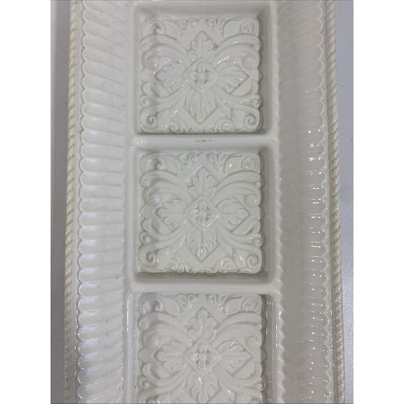 LENOX BUTLER’S PANTRY 3 SECTION RECTANGULAR Condiment DISH, TRAY, 13" X 6" X 2” - Picture 3 of 5